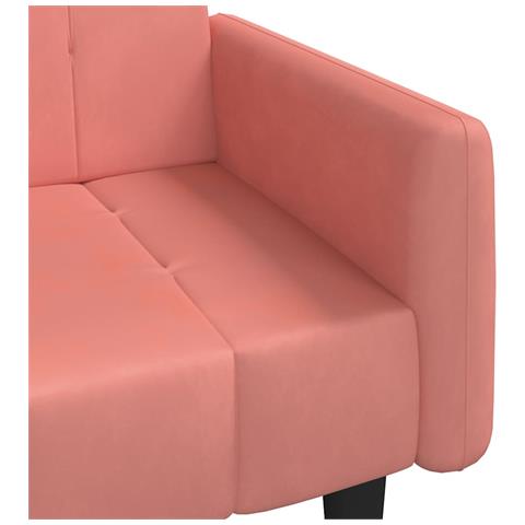 Divano Letto a 2 Posti Rosa in Velluto - Foto 9