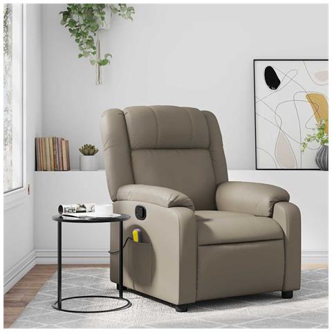 Poltrona Massaggiante Reclinabile cappuccino in Similpelle - Foto 2