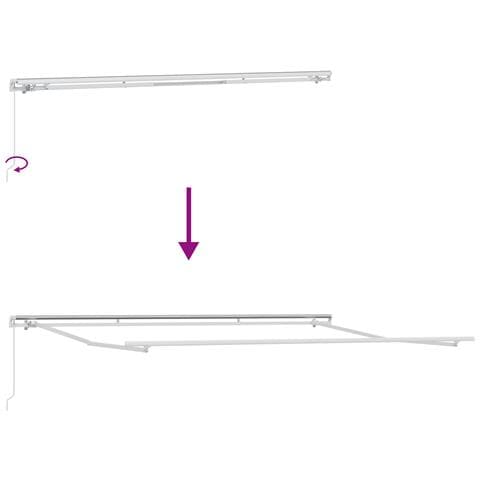 Tenda Retrattile Manuale Bianca 400x300 cm, Tessuto di Ricambio per Tenda  4x3 m Bianca - Foto 9