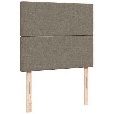 Letto a Molle con Materasso e LED Tortora 120x190 cm in Tessuto - Foto 9