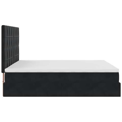 Struttura Letto Pouf con Materassi Nero 200x200 cm Velluto - Foto 9