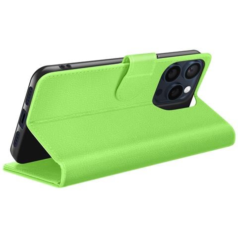 Custodia A Portafoglio Per Iphone 15 Pro Max Con Supporto E Linguetta Magnetica, Verde - Foto 2
