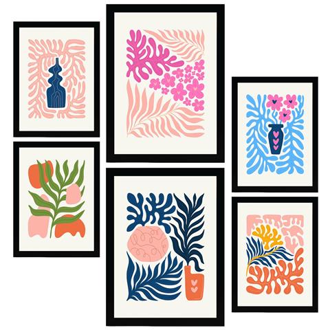 Set Di 6 Stampe Stampe Minimaliste Di Paesaggi E Natura In Stile Floreale Pastello Per L'interior Design A3 & A4 Senza Cornice - Foto 1