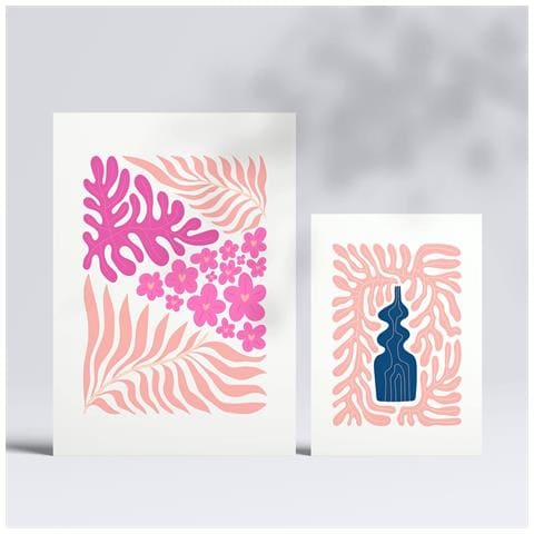 Set Di 6 Stampe Stampe Minimaliste Di Paesaggi E Natura In Stile Floreale Pastello Per L'interior Design A3 & A4 Senza Cornice - Foto 2