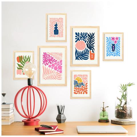 Set Di 6 Stampe Stampe Minimaliste Di Paesaggi E Natura In Stile Floreale Pastello Per L'interior Design A3 & A4 Senza Cornice - Foto 5