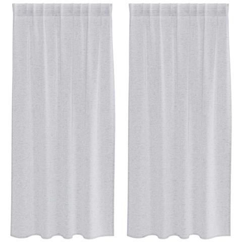 Tende con tende 2 pcs Grigio chiaro 140x175cm Poliestere - Foto 1