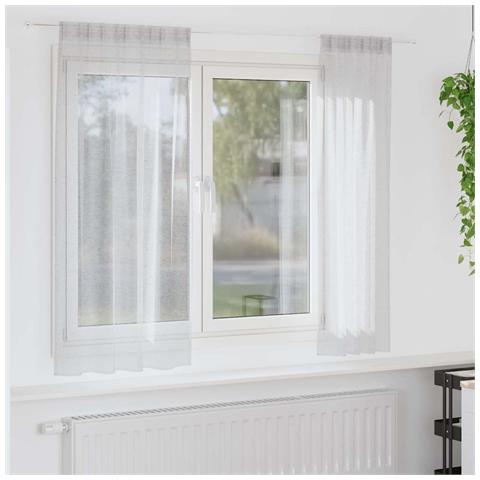 Tende con tende 2 pcs Grigio chiaro 140x175cm Poliestere - Foto 2