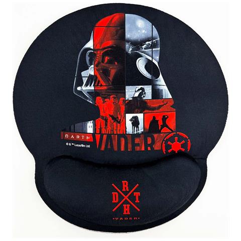 Tappetino Per Mouse Ergonomico Xxl Design Darth Vader Con Poggiapolsi, Nero - Foto 1