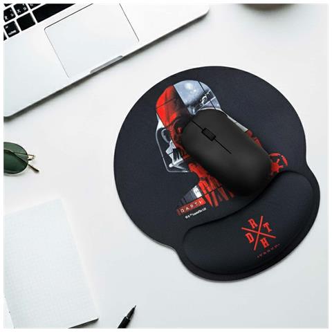 Tappetino Per Mouse Ergonomico Xxl Design Darth Vader Con Poggiapolsi, Nero - Foto 4