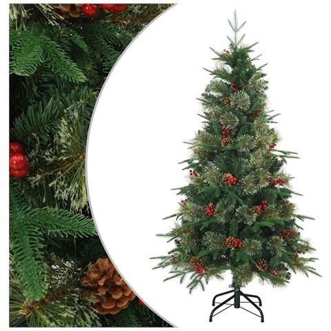 Albero di Natale Artificiale con Rami Pieghevoli Verde 150 cm - Foto 1