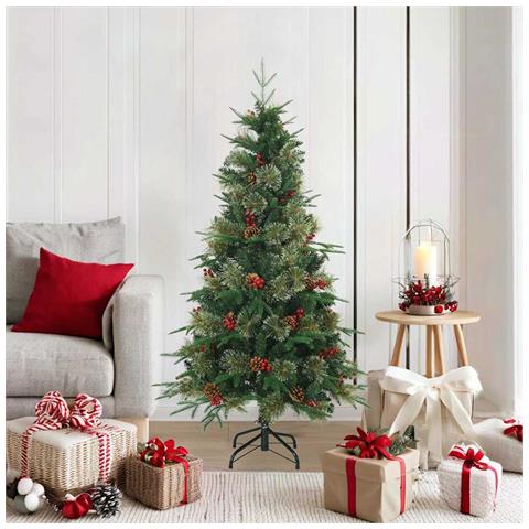 Albero di Natale Artificiale con Rami Pieghevoli Verde 150 cm - Foto 2
