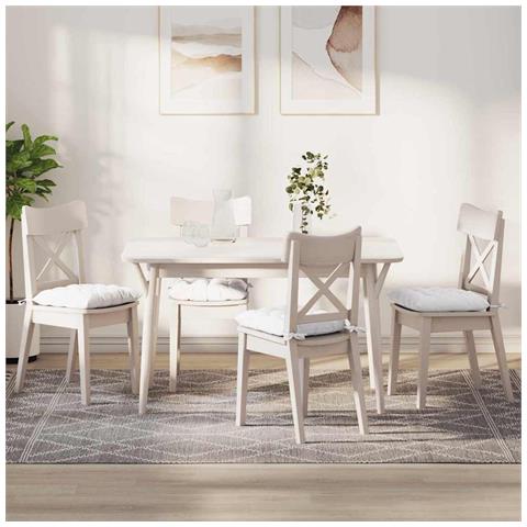 Cuscini per Seduta 2 pcs Bianco 40 x 40 x 6 cm Tessuto - Foto 2