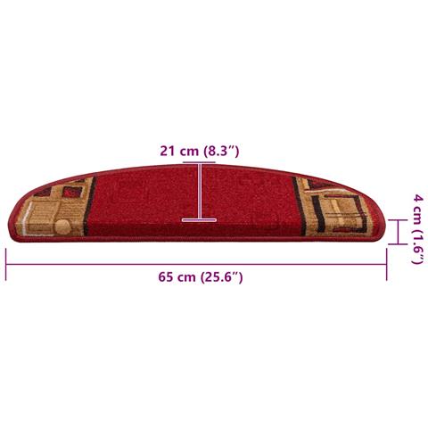 Tappetini per Scale Autoadesivi 10 pz 65x21x4 cm Rossi - Foto 8