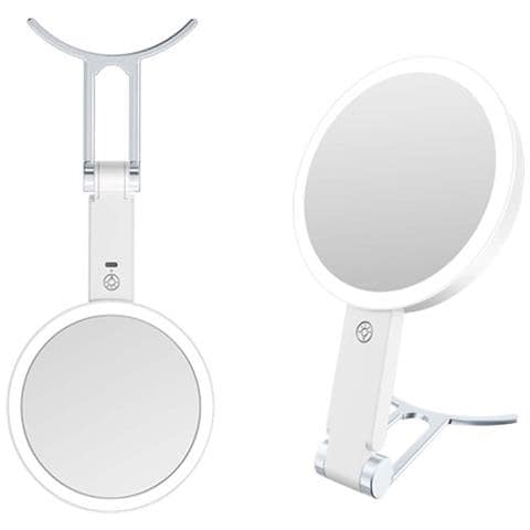 Specchio Per Trucco Con Luce Led E Supporto A C - Ingrandimento 10x White - Foto 1