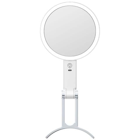 Specchio Per Trucco Con Luce Led E Supporto A C - Ingrandimento 10x White - Foto 5