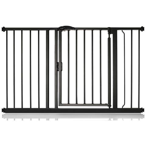 Safetots Cancelletto Per Scale A Pressione Con Chiusura Automatica, 125,4cm - 132,4cm, Nero Opaco - Foto 1