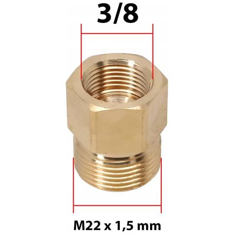 Adattatore Filettato M22x1.5 A 3/8"" Interno - Compatibile Con Idropulitrice Kärcher Hd /hds | Ottone Resistente | Alta Tenuta - Foto 6