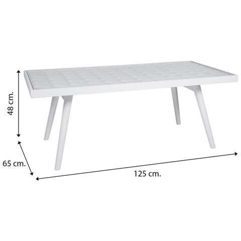 Tavolino In Legno Laccato Bianco 125x65x48h - Foto 5