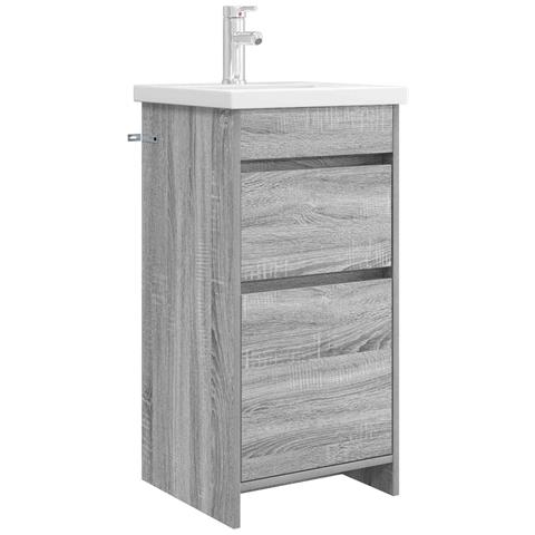 Mobile da bagno con lavabo Sonoma grigio 42 x 40 x 84,5 cm - Foto 1