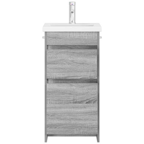 Mobile da bagno con lavabo Sonoma grigio 42 x 40 x 84,5 cm - Foto 2