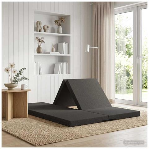 Divano Letto Pieghevole 140 x 67 x 45 cm Grigio Scuro - Foto 2