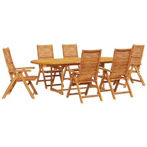 Set da Pranzo per Giardino 7 pcs Marrone - Foto 1