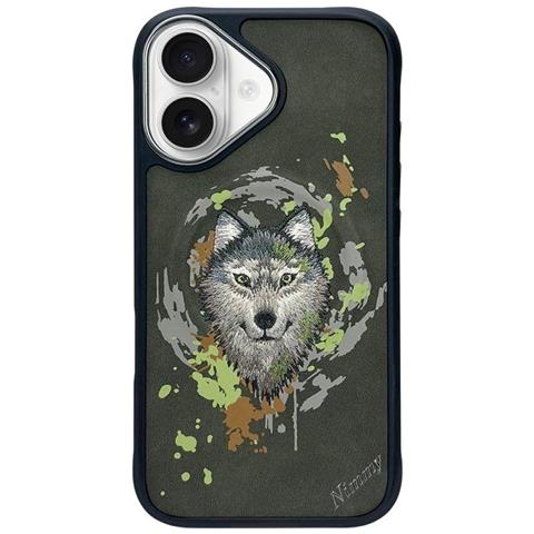 Custodia Per Iphone 16 Grigio Scuro Con Motivo A Lupo Magsafe Nimmy - Foto 1