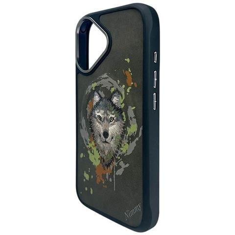 Custodia Per Iphone 16 Grigio Scuro Con Motivo A Lupo Magsafe Nimmy - Foto 4