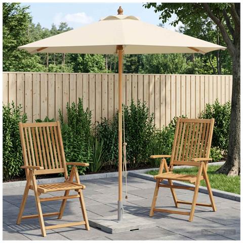 Ombrello da giardino Ø 210 x 237 cm Legno di Eucalipto Massello - Foto 2