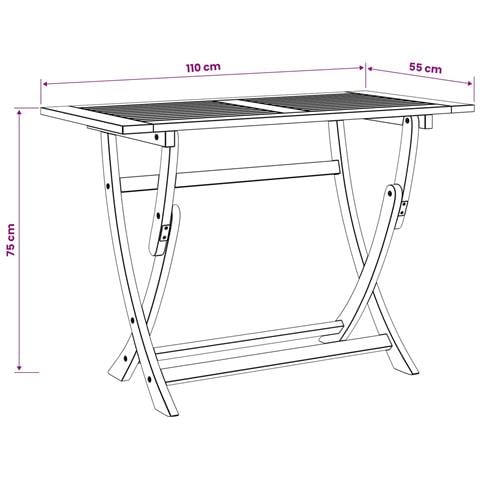 Tavolo Rettangolare Sydney Marrone 110 x 55 x 75 cm - Foto 9