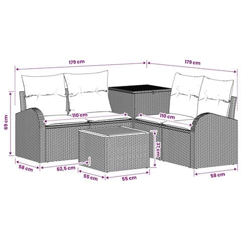 Set di divani 6 pz Beige e Grigio Chiaro - Foto 2