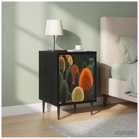 Armadio da Notte ZAANDAM 2 pz Rovere Nero 36 x 33 x 51 cm - Foto 2