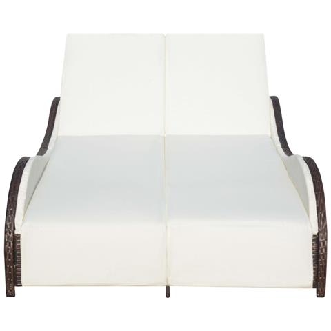 Sedia A Sdraio Doppia In Poly Rattan Marrone - Foto 2