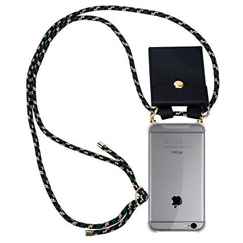 Catena Di Telefoni Cellulari Compatibile Con Apple Iphone 6 / Iphone 6s In Camouflage - Coperchio Protettivo In Silicone Con Anelli D'oro, Cinturino In Corda E Custodia Staccabile - Foto 1