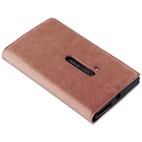 Custodia Compatibile Con Nokia Lumia 920 In Marrone Cappuccino - Coperchio Protettiva Con Chiusura Magnetica, Funzione Stand E Tasca Per Le Carte - Foto 2