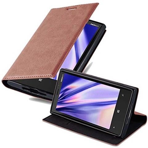 Custodia Compatibile Con Nokia Lumia 920 In Marrone Cappuccino - Coperchio Protettiva Con Chiusura Magnetica, Funzione Stand E Tasca Per Le Carte - Foto 1