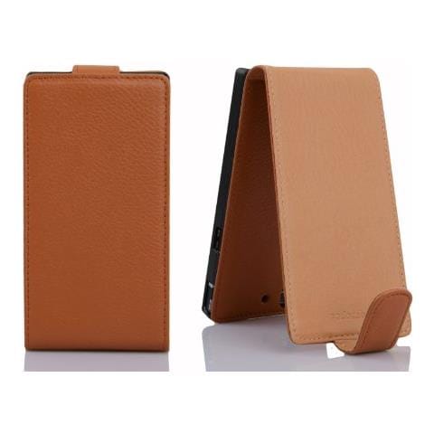 Custodia Compatibile Con Huawei P7 In Marrone Cioccolata - Coperchio Protettivo In Design Flip Realizzato In Similpelle Testurizzata - Foto 2