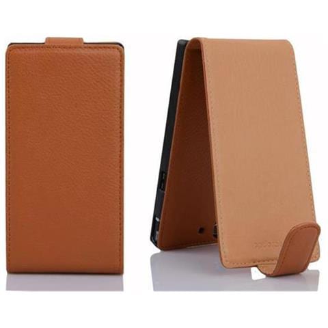 Custodia Compatibile Con Huawei P7 In Marrone Cioccolata - Coperchio Protettivo In Design Flip Realizzato In Similpelle Testurizzata - Foto 4