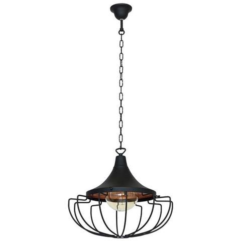 Lampada A Sospensione Perseus, Lampadario, Da Soffitto, Nero In Metallo, 38 X 38 X 95 Cm, 1 X E27, 60w - Foto 1