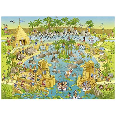 HEY29693 Puzzle da 1000 Pezzi - Marino Degano: Funky Zoo, Habitat del Nilo - Foto 1