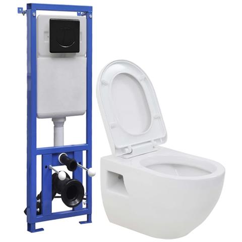 Wc Sospeso Con Sciacquone Alto Nascosto In Ceramica - Foto 1