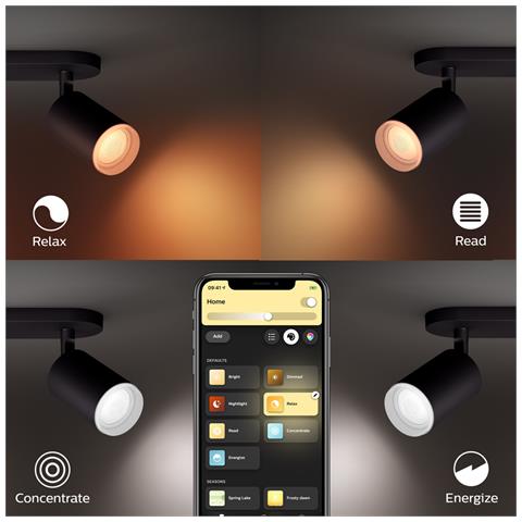 Lampada Da Soffitto Led White Color Fugato 2x6w Hue Bianco 153x80x195 Mm Metallo - Foto 1