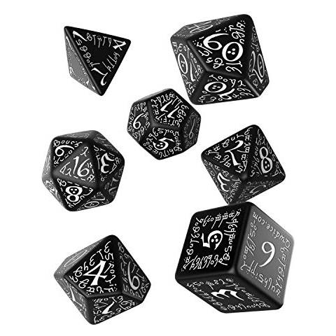 Set Di Dadi Elfici Nerobianco (7) Gioco Da Tavolo - Foto 1