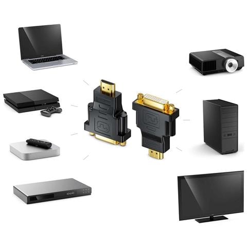 Adattatore Dvi Femmina A Hdmi Maschio Full Hd 1080p Convertitore Connettore Pc - Foto 8