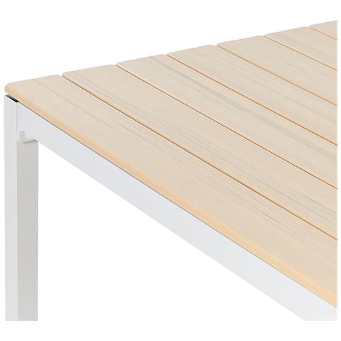 Tavolo Da Giardino Materiale Sintetico Beige Prato - Foto 7