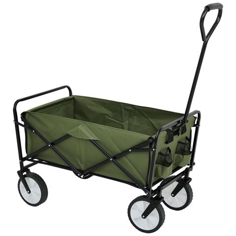Carrello da Spiaggia Pieghevole TYRS con Ruote in Plastica, Portata Massima 110 kg, Colore Verde - Foto 1