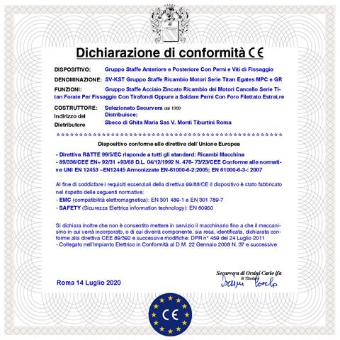 Kit Staffe Acciaio Zincate Perni Bulloni Viti Blocco Ricambio Dei Motori Serie Titan Per Cancello Automatico Gr Mpc E- - Foto 5