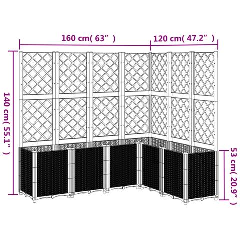 Fioriera Da Giardino Con Graticcio Bianco 160x120x140 Cm In Pp - Foto 8