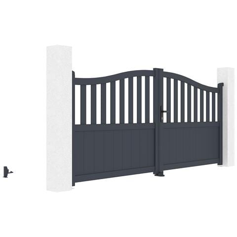 Cancello Battente 3x1,4m Meije + Cancello 1m Meije H. 1,4m Grigio - Foto 2