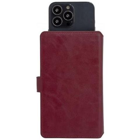 Custodia Universale Taglia Xs Folio Wallet Con Portacarte E Linguetta, Rosso - Foto 2